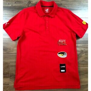 Puma Ferrari Polo Shirt Adult Large Red Short Sleeve Racing Driving Casual Men's